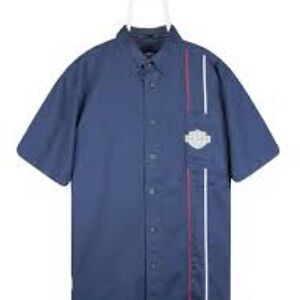 Harley Davidson Men’s Large Short-Sleeve Work Shirt 100% Cotton